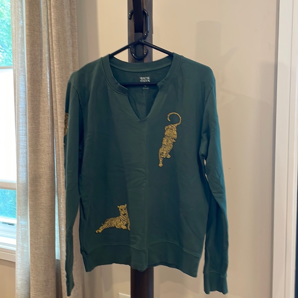 COPY - Anthropologie back when tiger notched sweatshirt